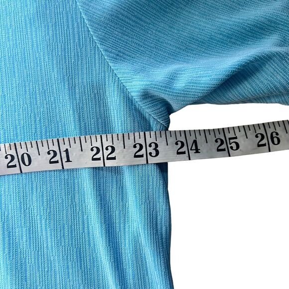 Tommy Bahama Size XL Blue Textured Polo Shirt Modal Poly Blend Short Sleeve - Picture 9 of 10